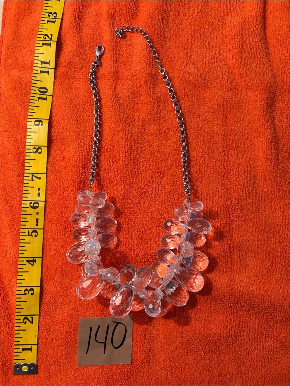 Clear Teardrop Statement Necklace - Women Jewelry
